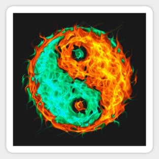 Yin Yang Fire and Ice Sticker